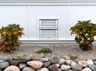 smart vent 1540 511 black dual function double stacker block wall 16 x 16 flood vent 1385 07972