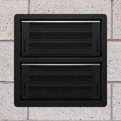smart vent 1540 511 black dual function double stacker block wall 16 x 16 flood vent 980 40210